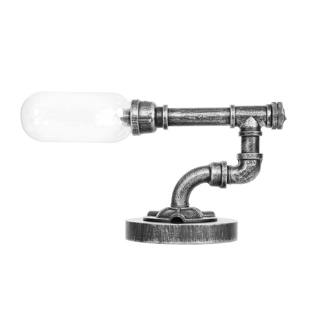 Lampe de Table Élégante en Verre Clair avec Abat-jour Rond
