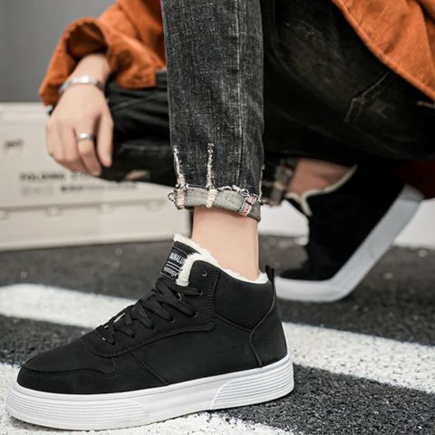 Baskets mi-hautes unisexes Ă lacets