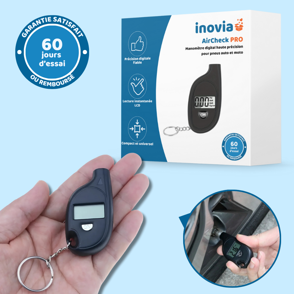 AirCheck PRO – Manomètre digital haute précision pour pneus auto et moto