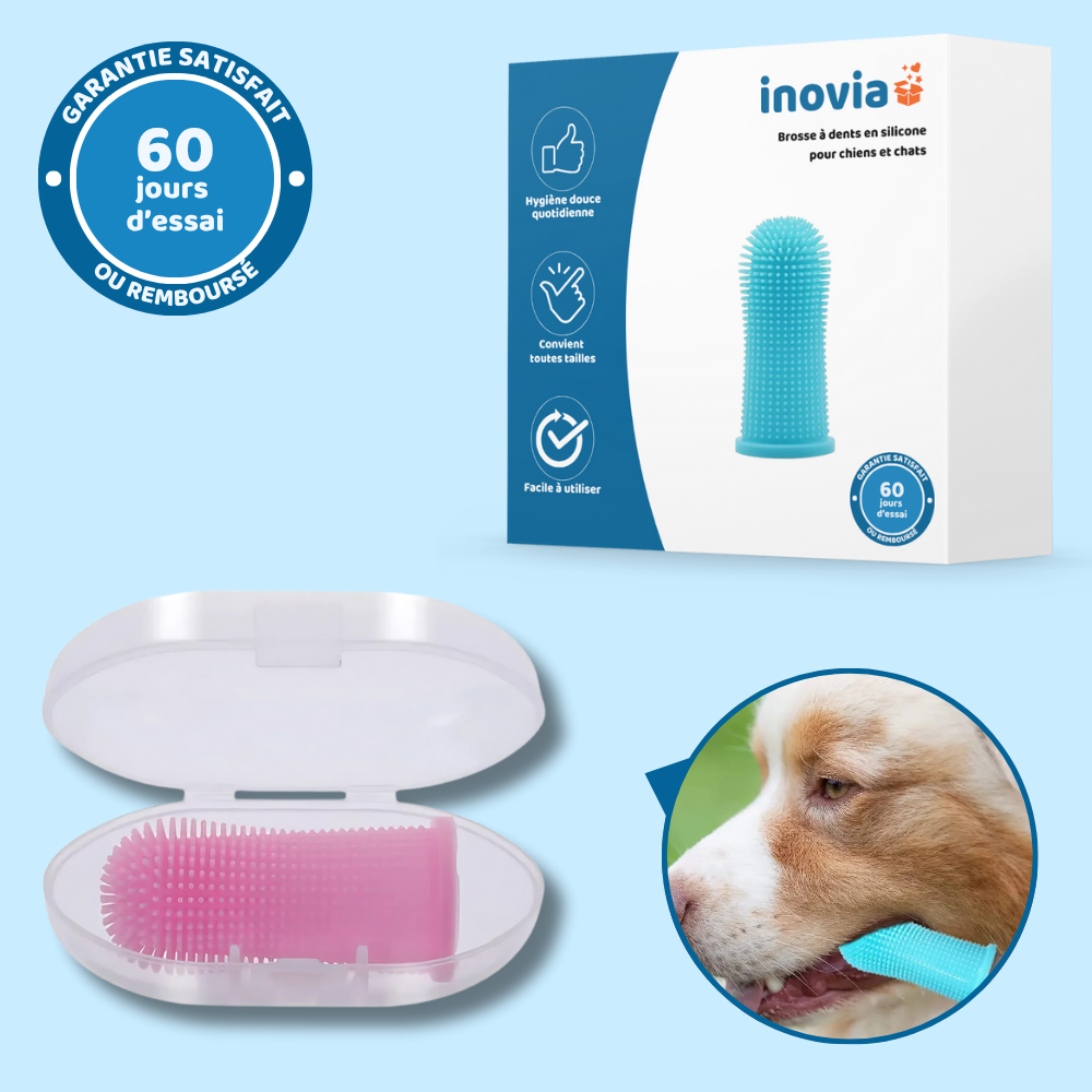 Brosse à dents en silicone pour chiens et chats