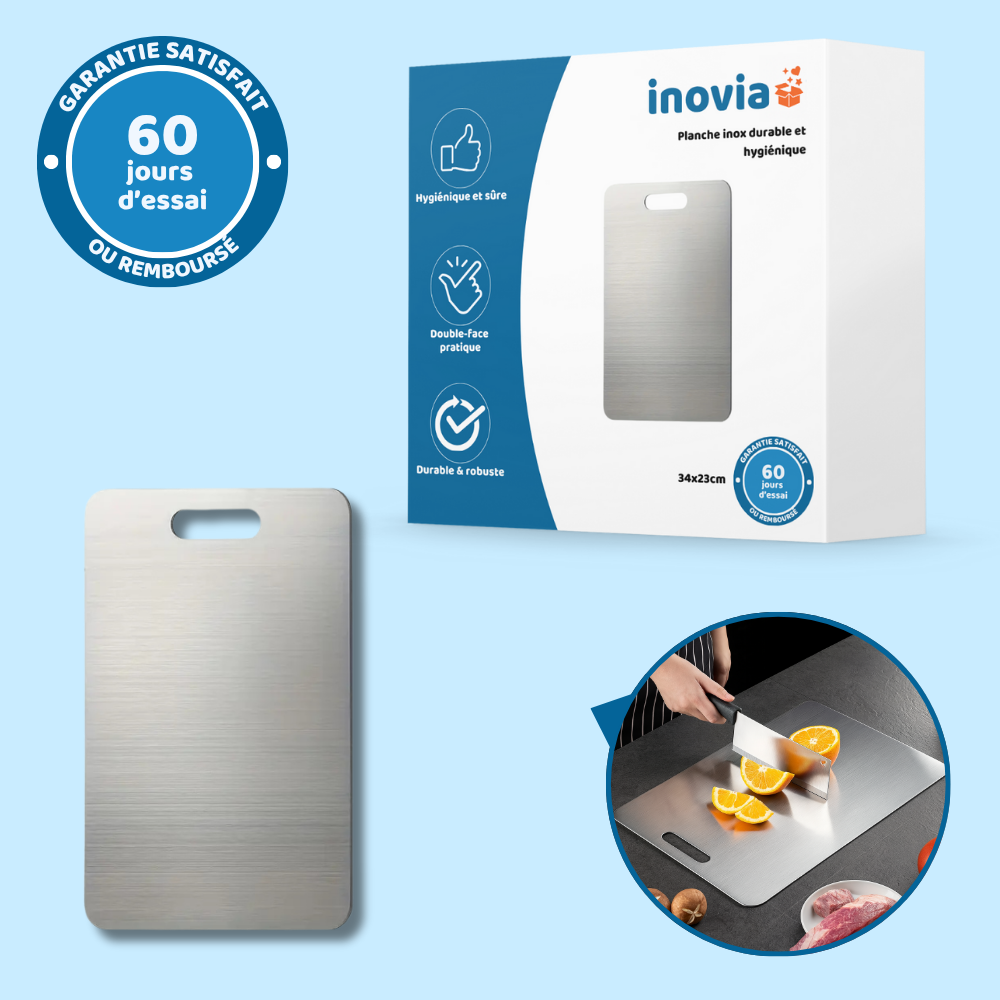 Planche à découper en titane anti-bactérienne double-face | Durable et hygiénique
