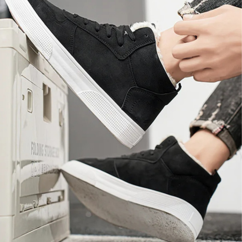 Baskets mi-hautes unisexes Ă lacets