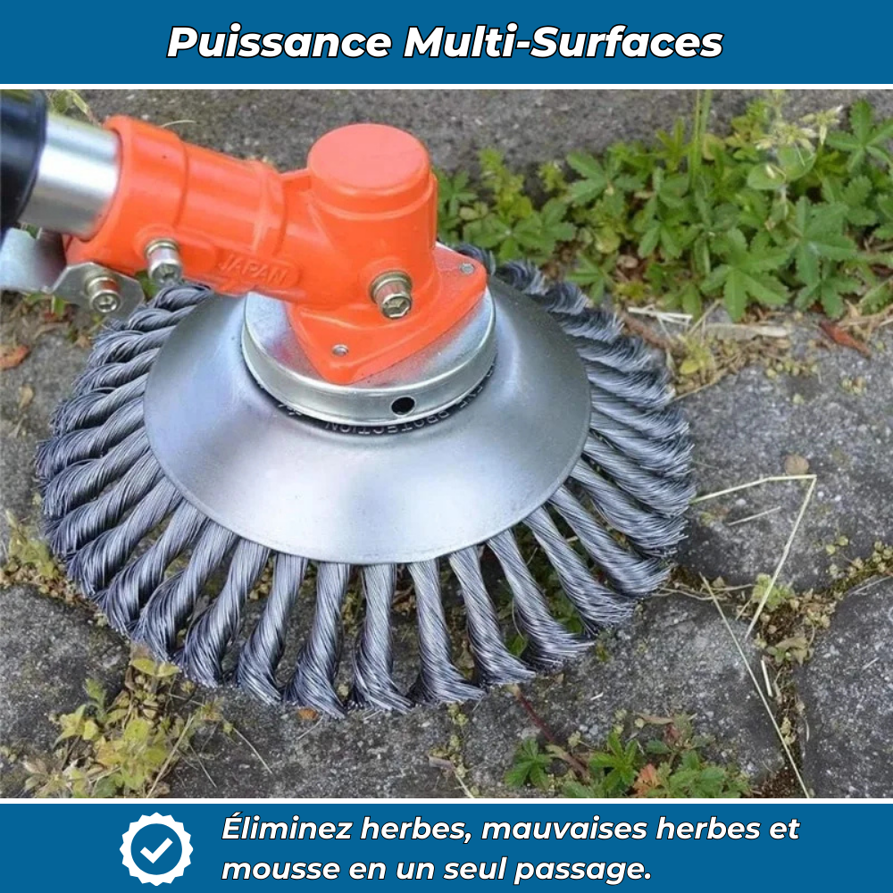 D40 PRO | Tête de Débroussailleuse en Acier | Pavés, bordures et mauvaises herbes