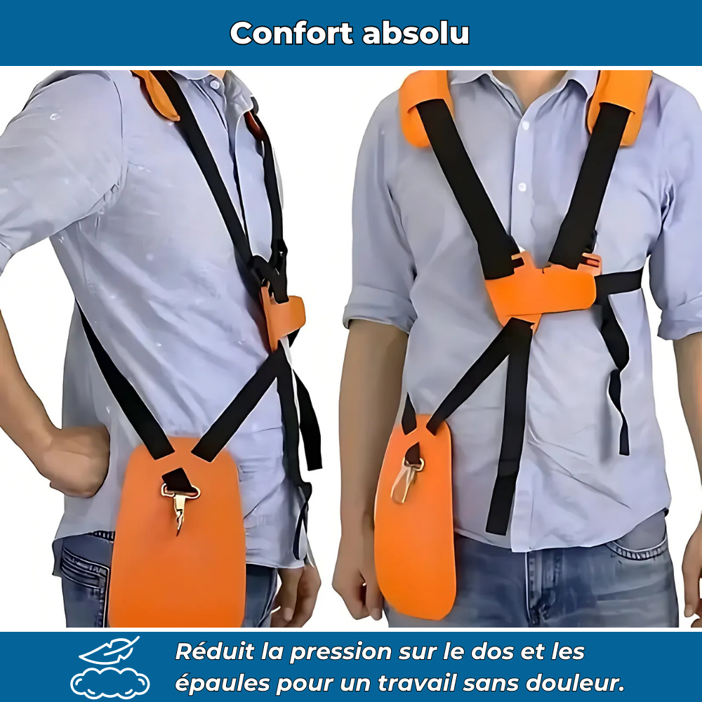 Harnais pour Débroussailleuse – Confort et Support pour Jardinage Intensif