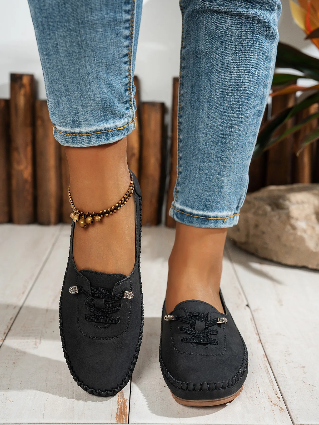 Mocassins femme confort Ă lacets