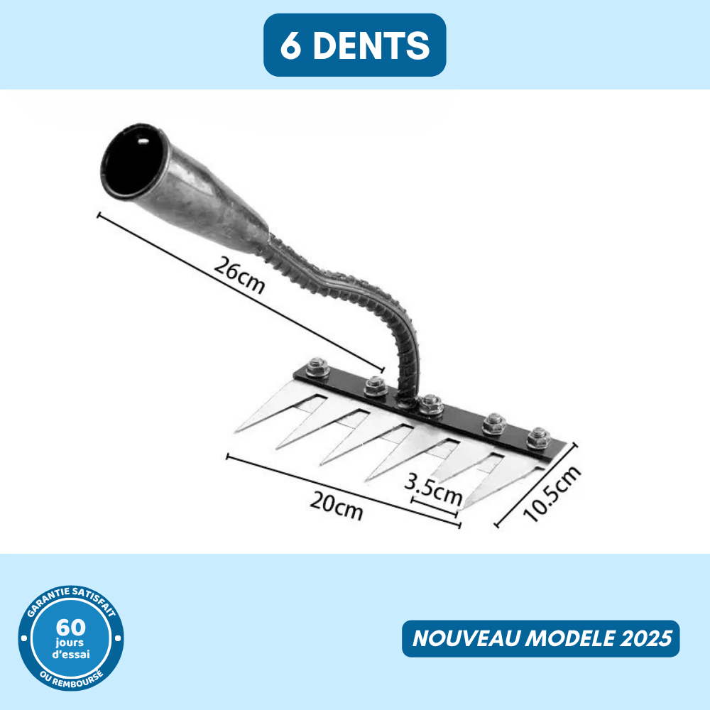 Râteau de Désherbage en Acier Robuste – Outil Résistant pour Entretien de Jardin et Élimination des Mauvaises Herbes