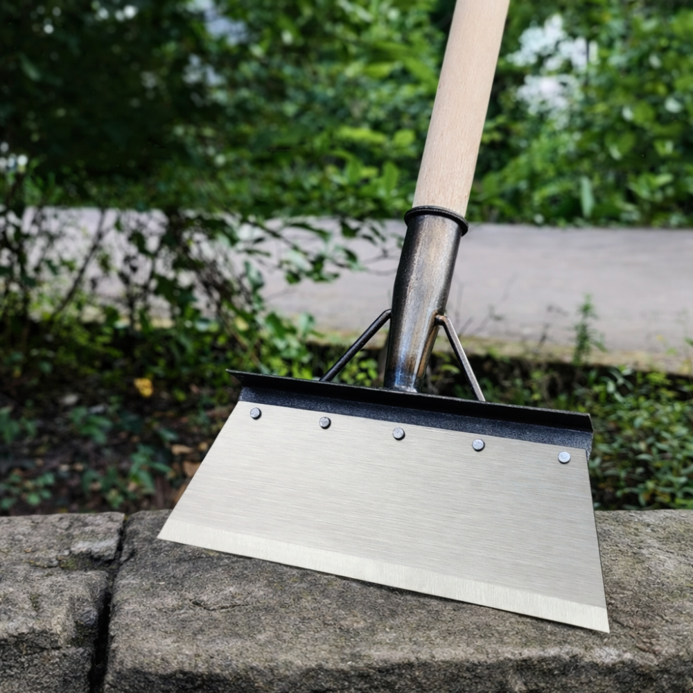 Raclette de désherbage en acier inoxydable manche long – grattoir jardin allées terrasse anti-mauvaises herbes