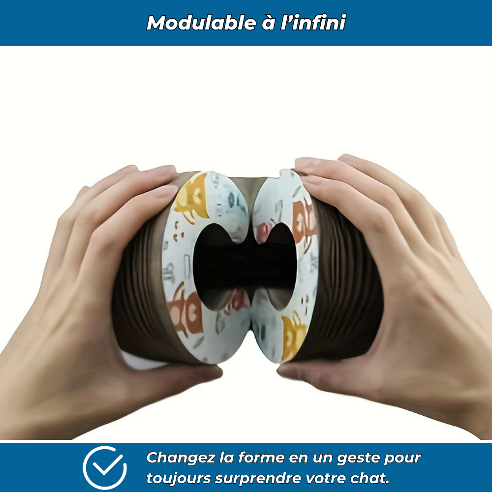 Griffoir en carton modulable et jouet d’intérieur