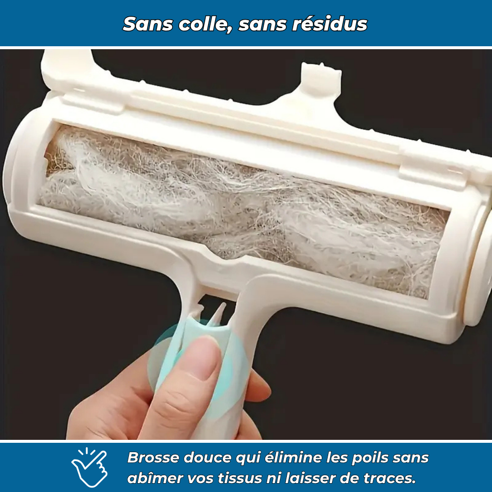 Brosse Anti-Poils – Élimine les Poils de Chats et Chiens sur Vêtements et Canapés