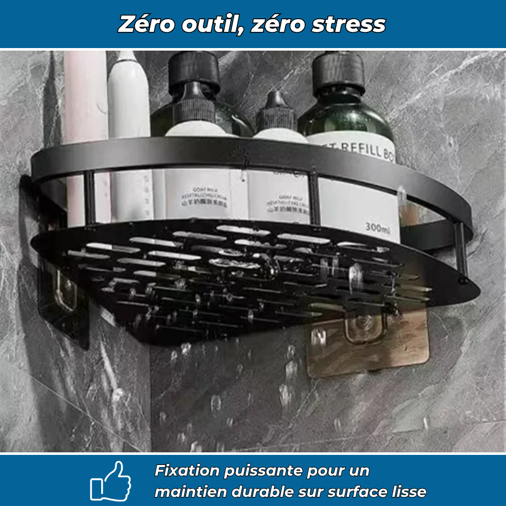 Étagères d’angle duo – Rangement pratique et sans perçage (Lot de 2)