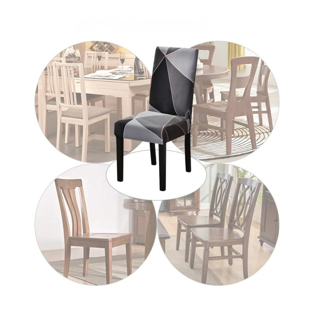 Housses de chaise géométriques extensibles en spandex (lot de 4)