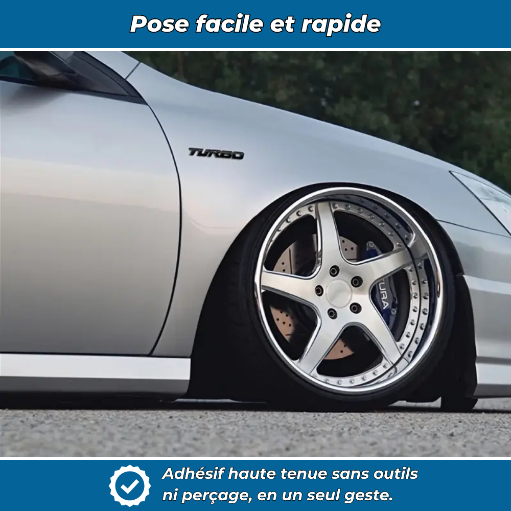 TurboStyle – Autocollant métal sport pour carrosserie auto