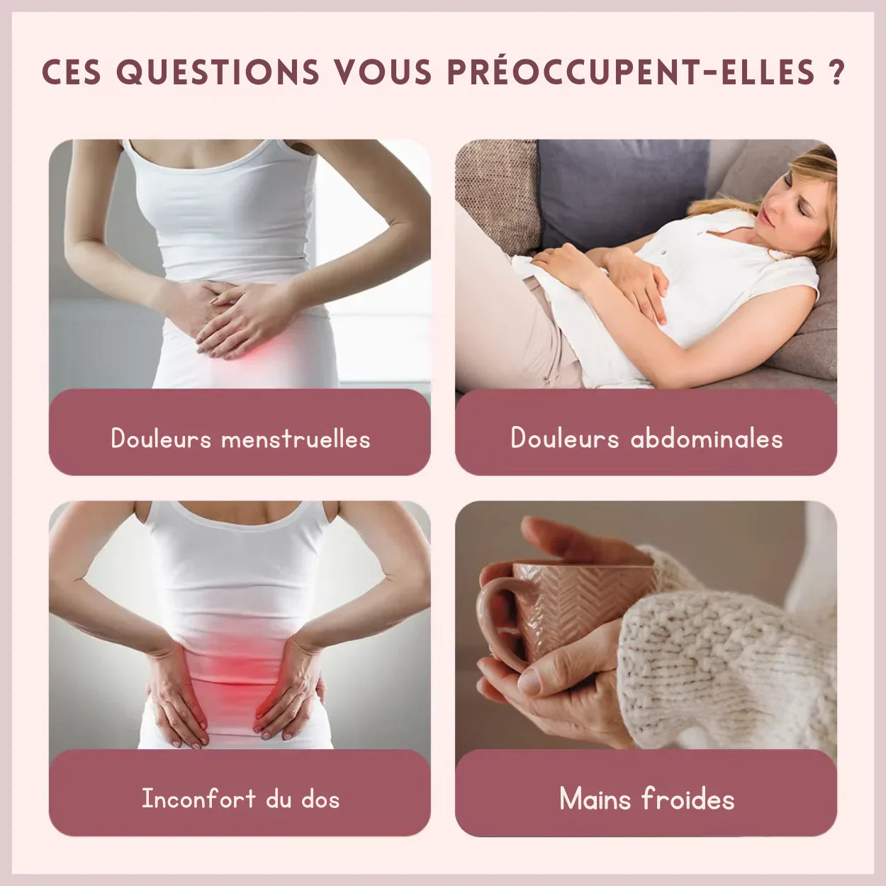 Ceinture Chauffante Utérine Intelligente pour Les Douleurs Menstruelles, Abdominales et Lombaires