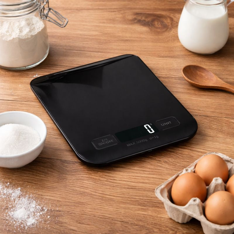 GramPro – Balance de cuisine numérique ultra-précise 1 g, capacité 5 kg, écran LCD, fonction tare