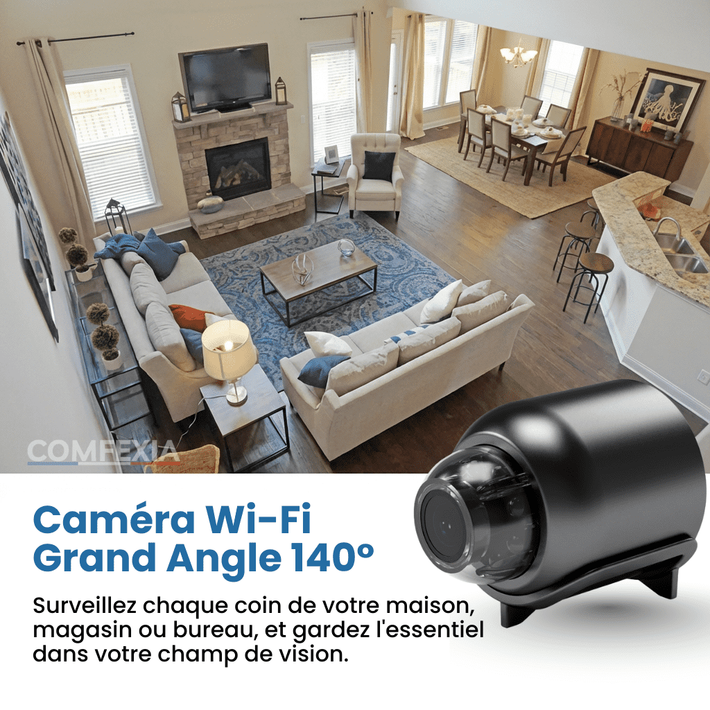 Comfexia™ – Mini Caméra Espion Sans Fil, Contrôle à Distance et Enregistrement HD