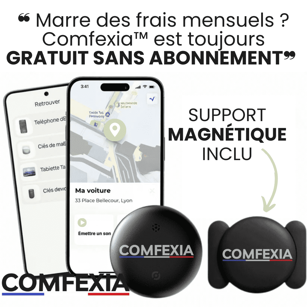 Comfexia™ – Traceur GPS Moto Sans Abonnement – Android & iOS Find My