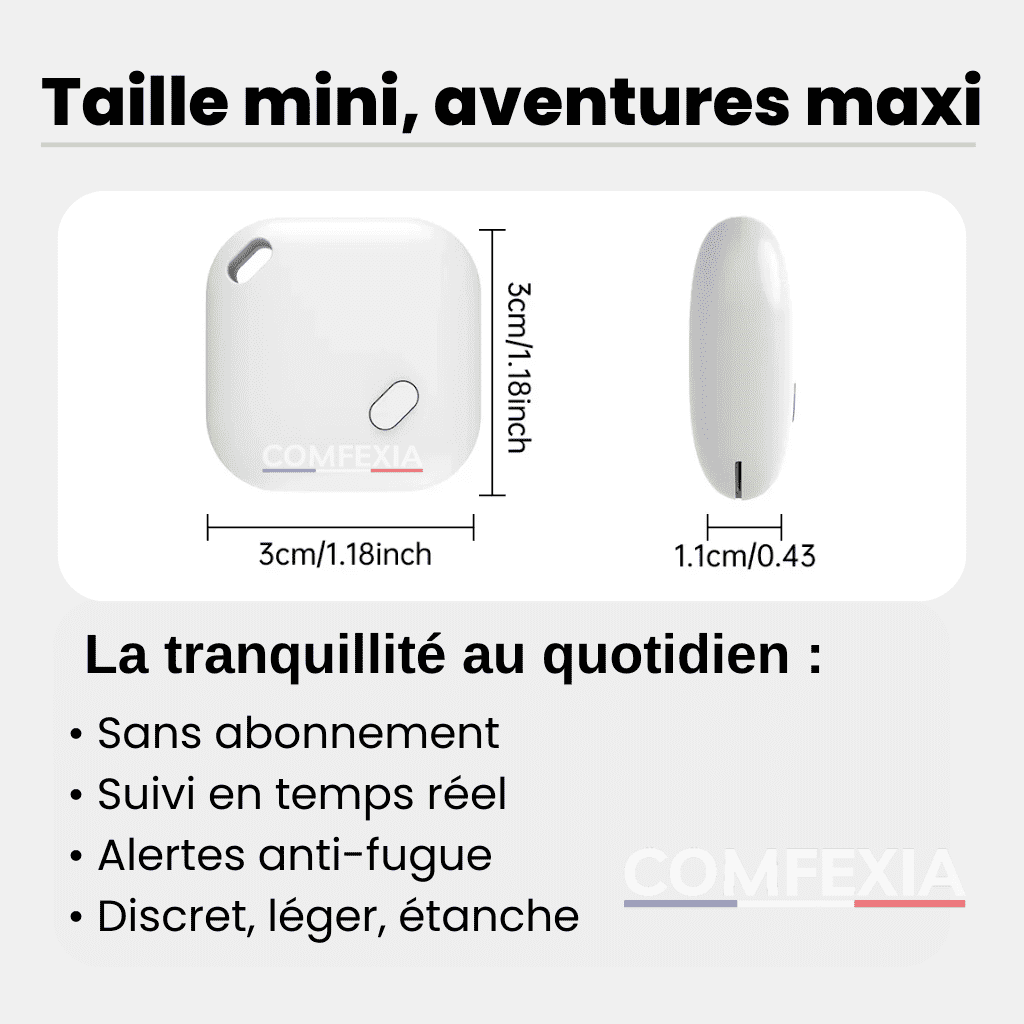 Comfexia™ – Traceur GPS Chat Sans Abonnement Suivi Précis, IOS