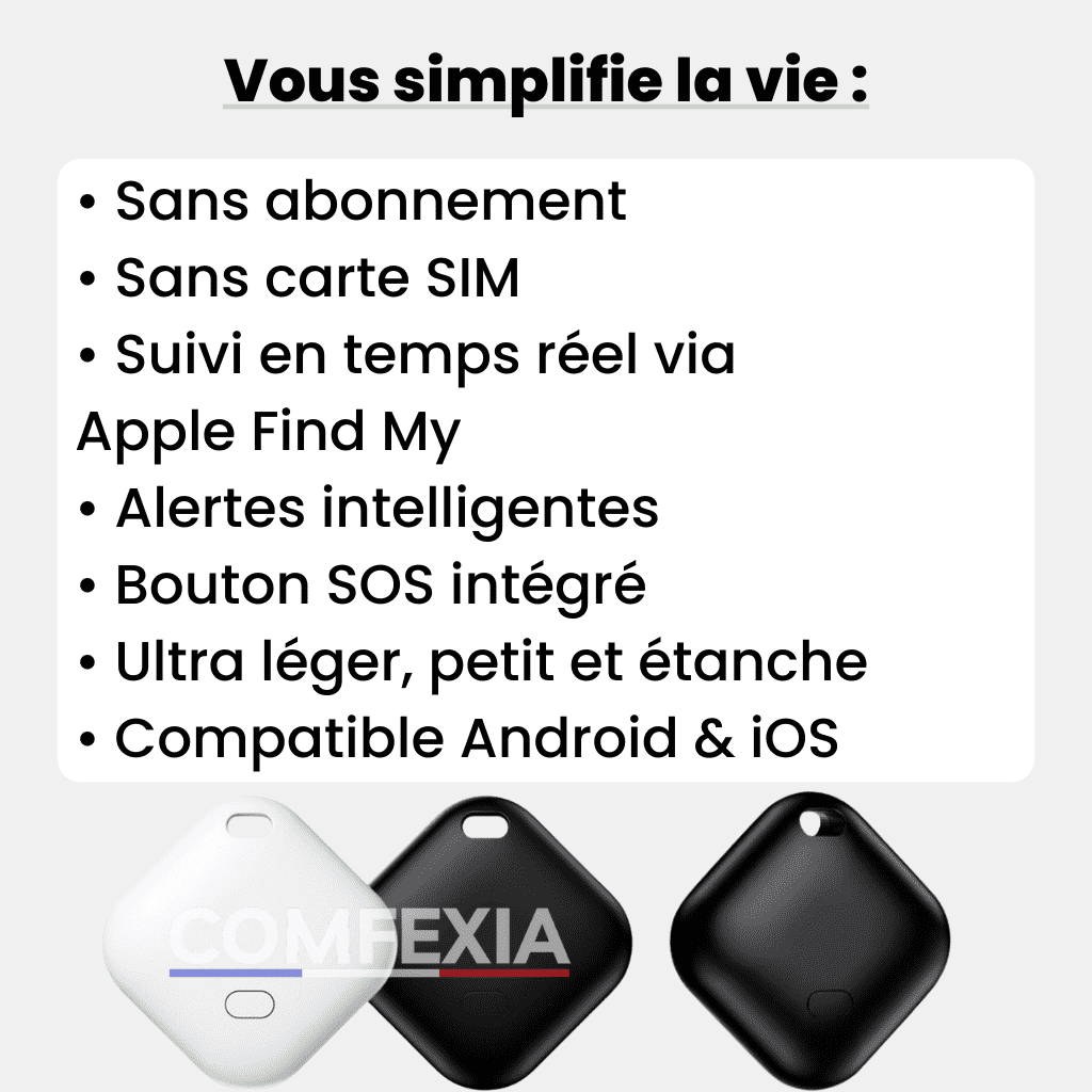 Comfexia™ – Traceur GPS Chien Sans Abonnement, Suivi Précis – IOS