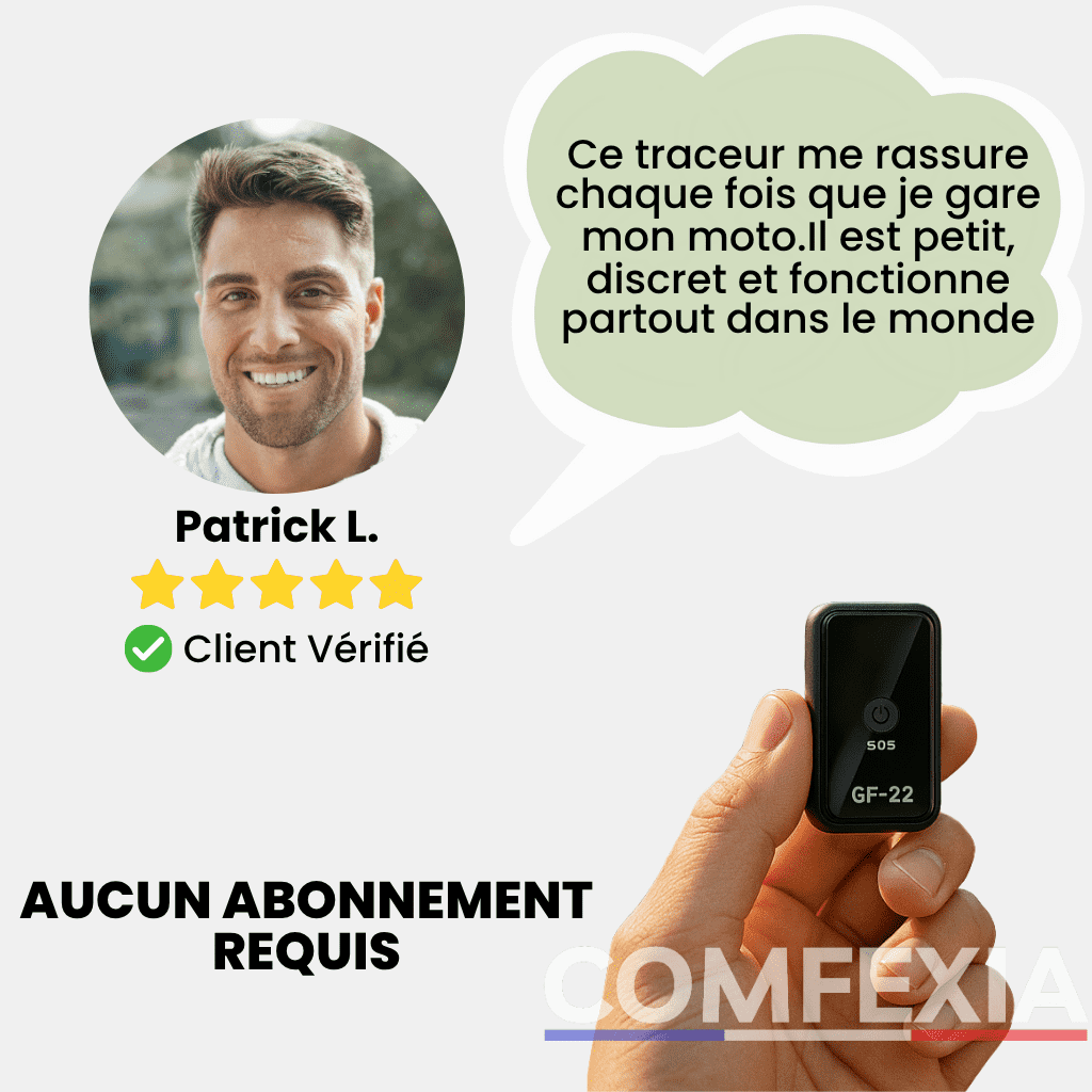 Comfexia™ – Traceur GPS Sans Abonnement, Assurez la Sécurité de Votre Moto