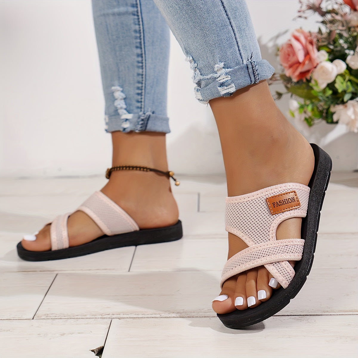 sandales à enfiler en maille pour femme
