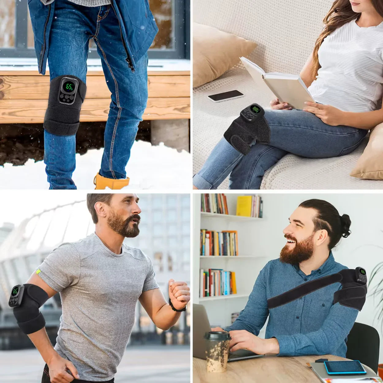 Genouillère Chauffante Massage EMS 60 °C – Batterie Longue Autonomie 5000 mAh