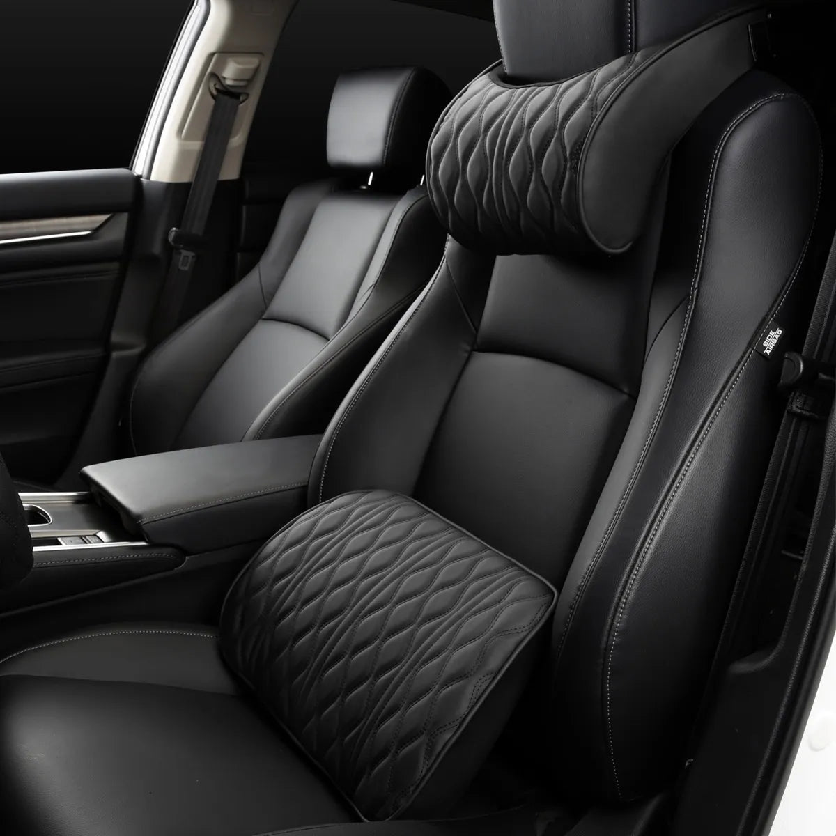 Oreiller de cou de voiture en simili cuir confortable