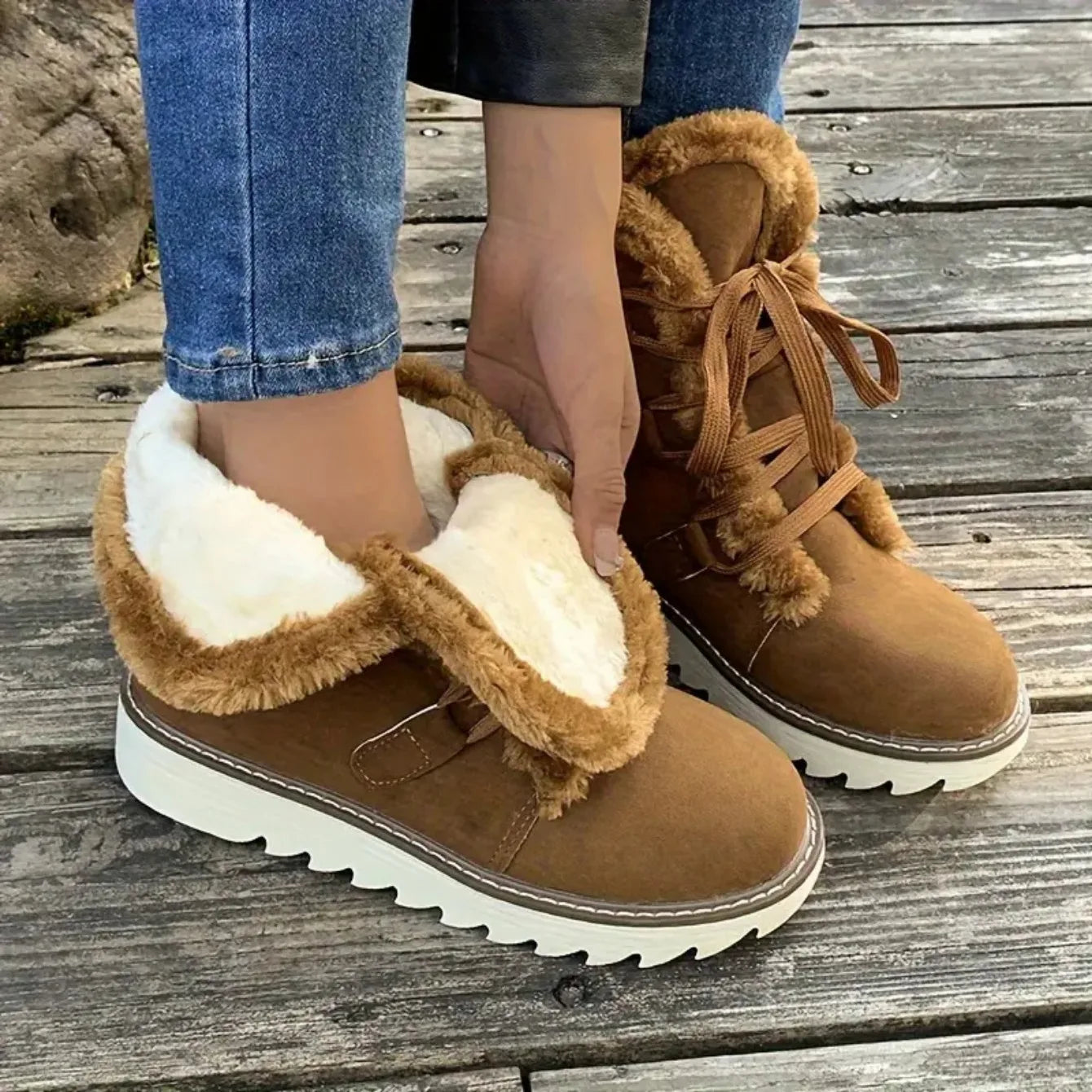 Bottes d’Hiver Fourrées Femme – Style Confort & Élégance