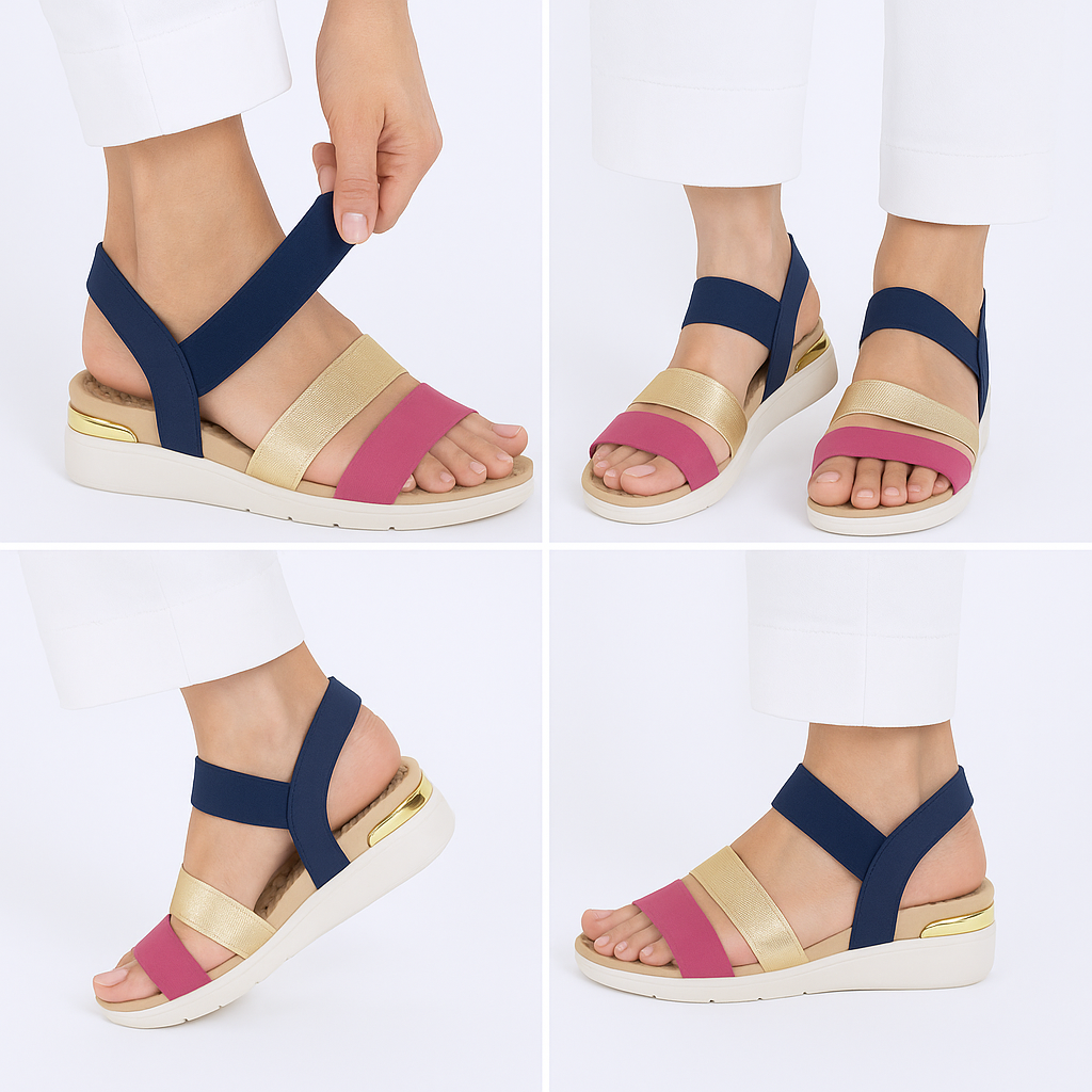 Sandales ultra-douces à talon métallique pour femmes (REFLEX-SENSE)