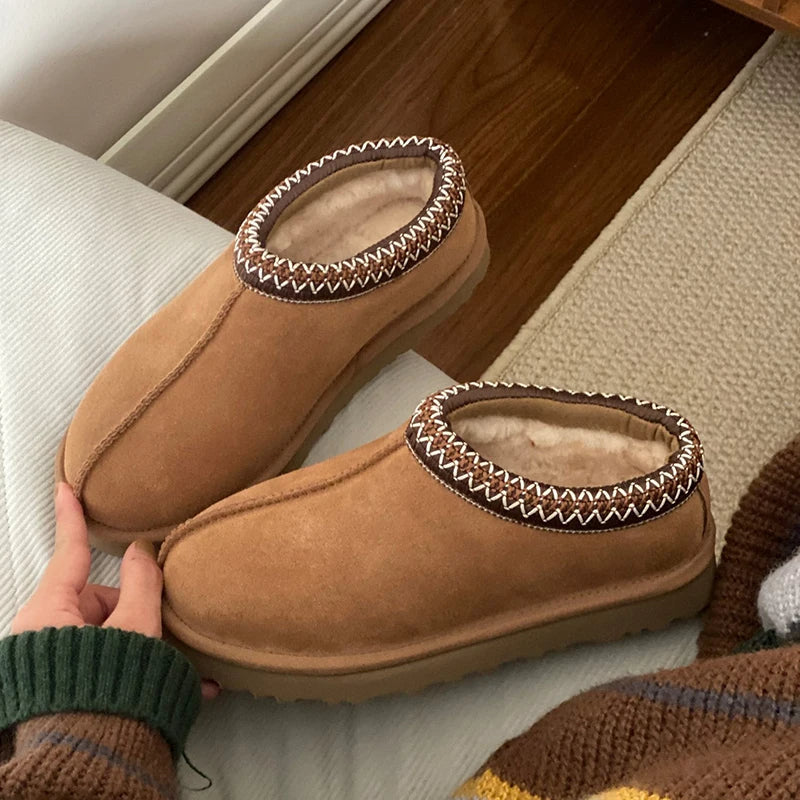 nouvelles pantoufles en laine pour femmes