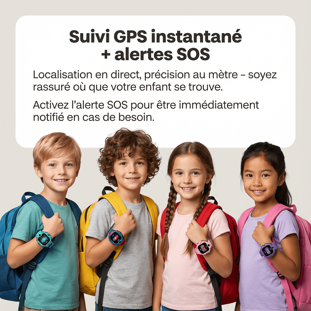 Comfexia™ – Montre GPS Pour Enfant avec Fonction d'Alertes