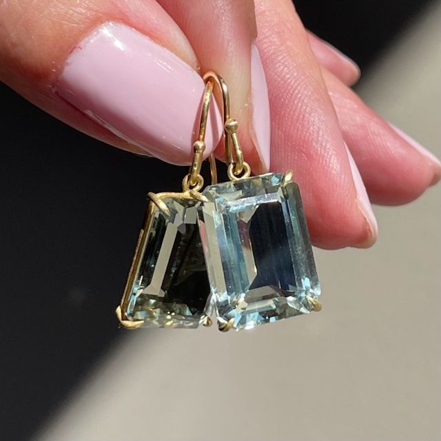 Boucles d'oreilles vintage en cristal carré