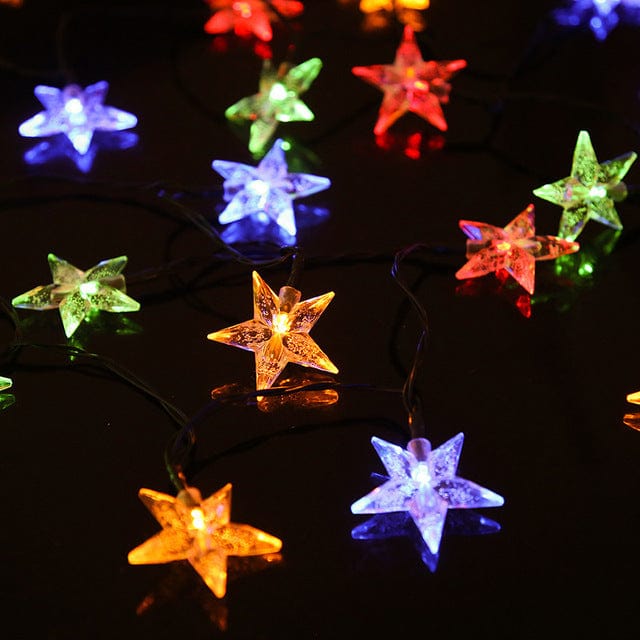 frJardioui Guirlande Solaire Multicolore / 5m 20leds Guirlande Solaire Étoile