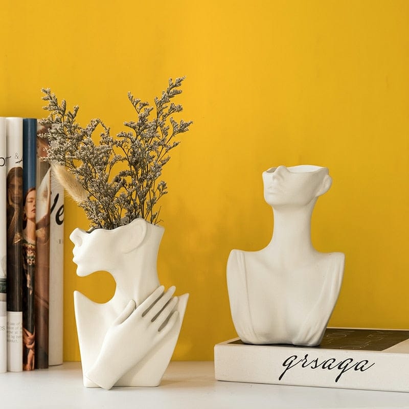 Vase Buste de Femme en Céramique