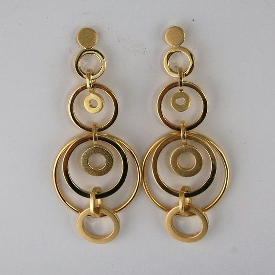 Boucles d'oreilles vintage en spirale dorée