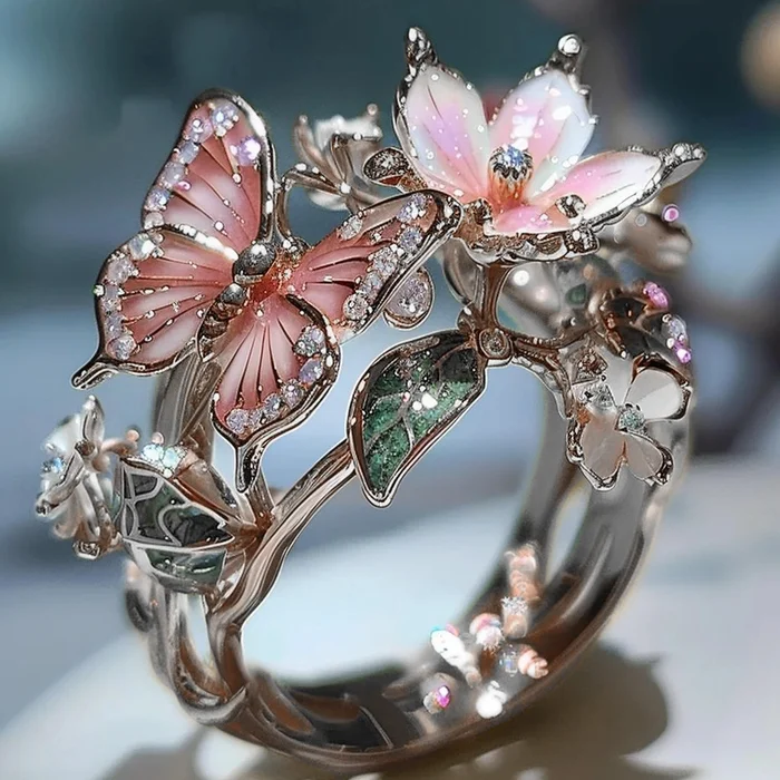 Vintage Golden Prifddinas anneau floral