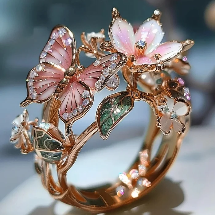 Vintage Golden Prifddinas anneau floral