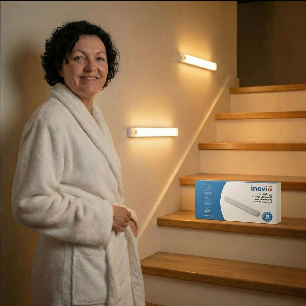 LumiFlex – Éclairage LED 30cm sans fil avec détecteur de mouvement intégré