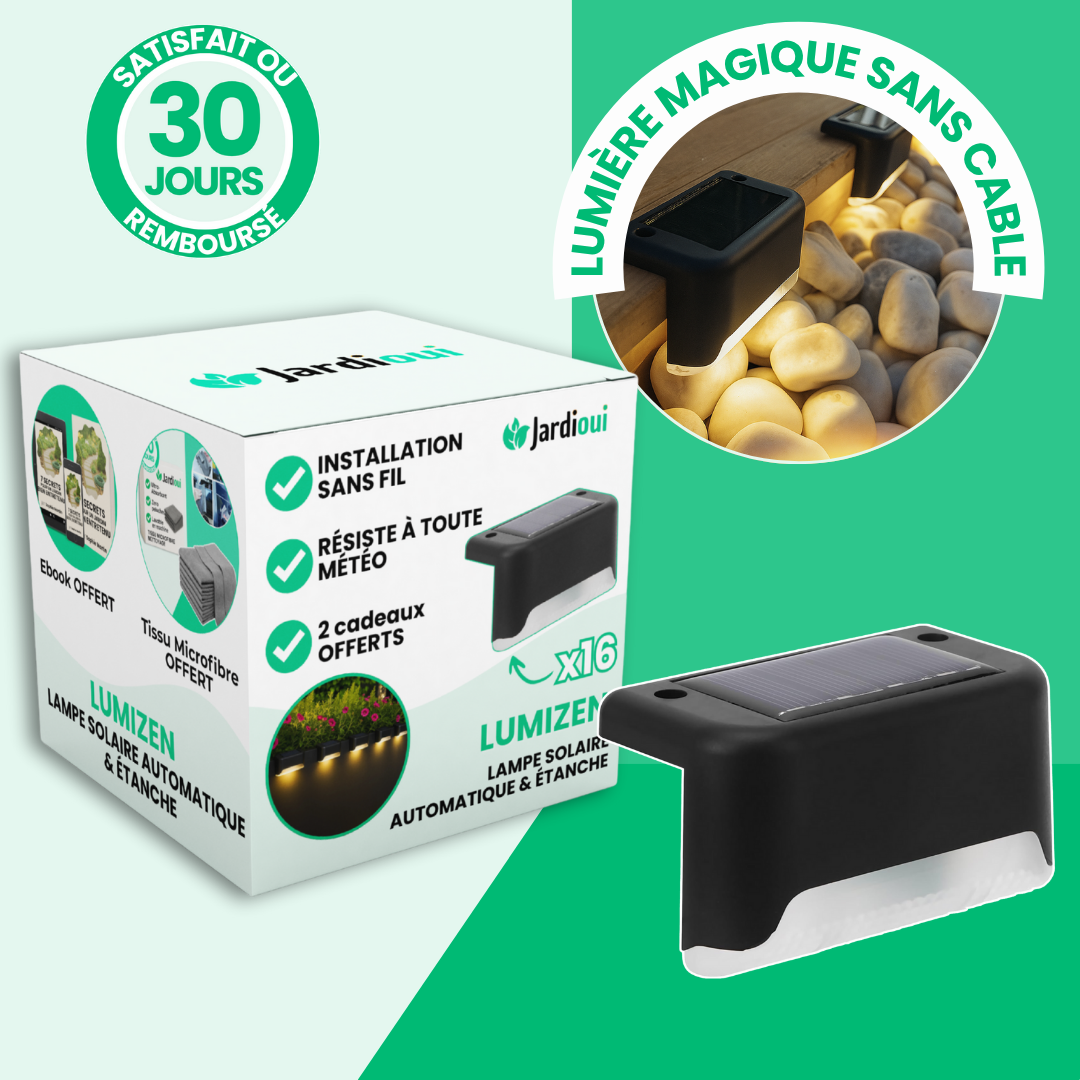 Jardioui 16 Lampes (3.7€/pcs) Lampe Solaire Automatique et Étanche | LumiZen