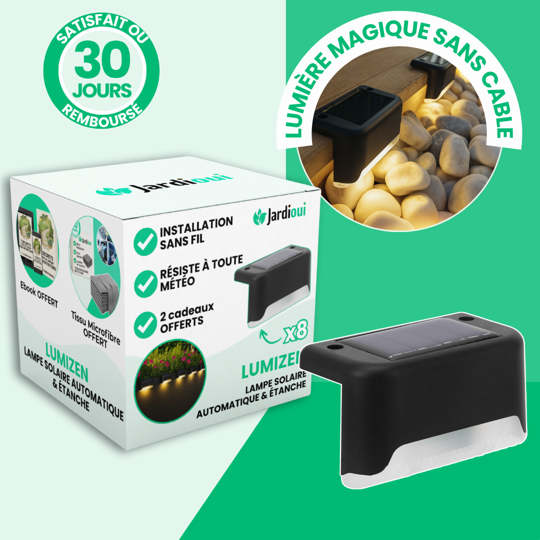 Jardioui 8 Lampes (4.37€/pcs) Lampe Solaire Automatique et Étanche | LumiZen