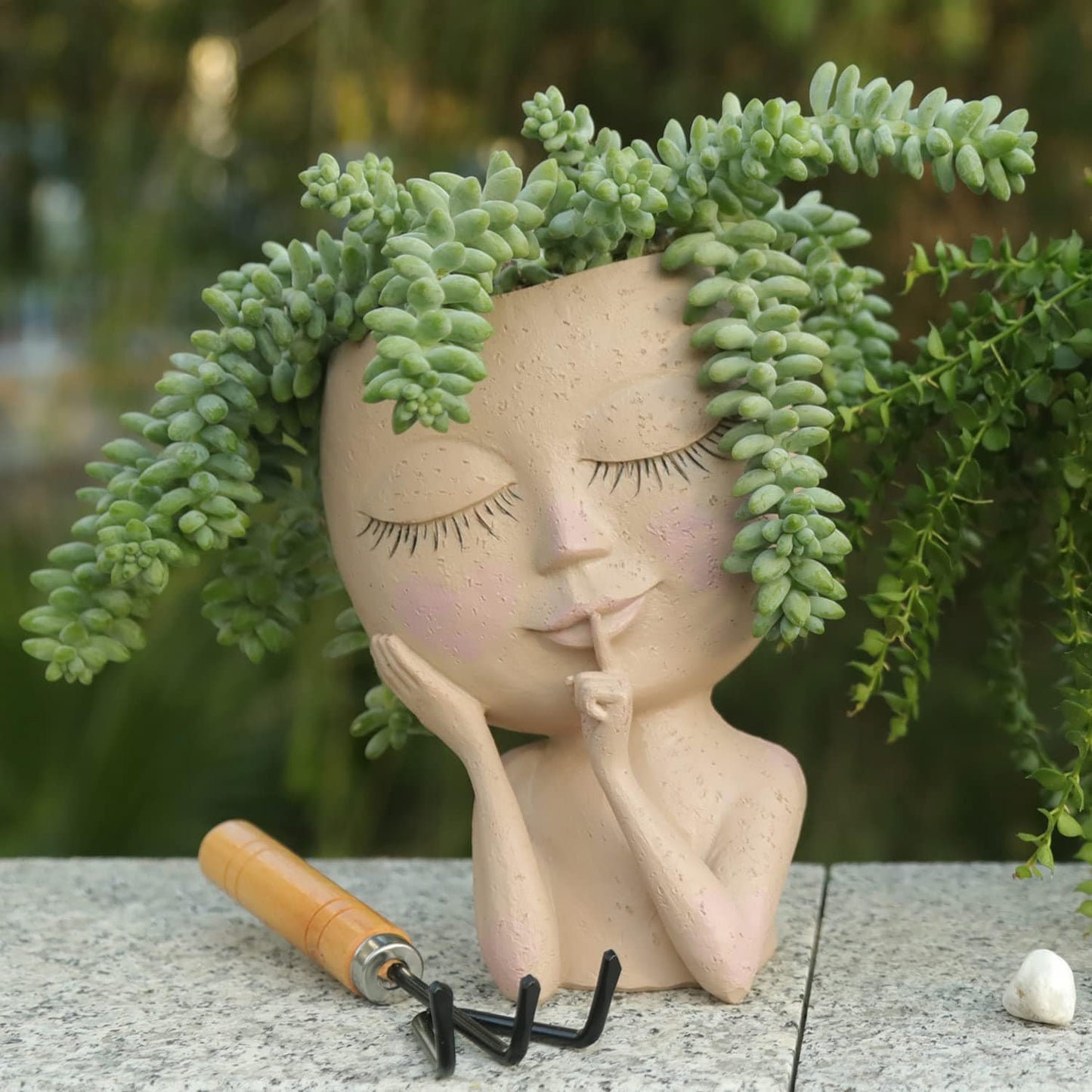Pot de Fleurs Visage Artistique