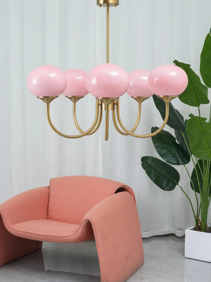 Chandelier Vintage Fleurs de Rose Raffiné