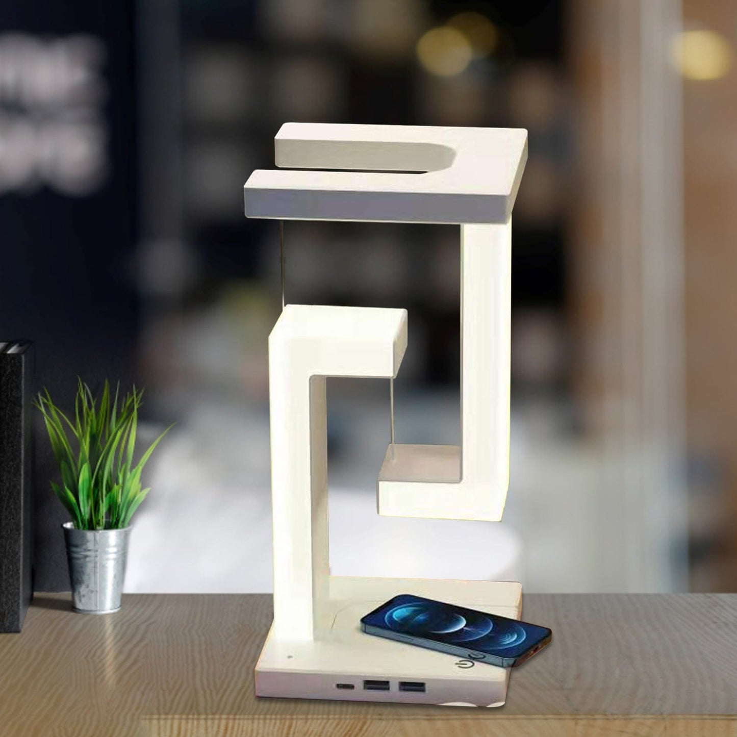Lampe de Chevet Anti-Gravité avec Chargeur Sans Fil détachable intégré