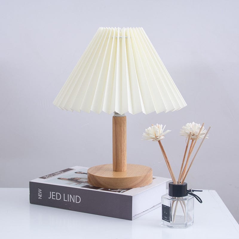 Lampe de Table Tactile Coréenne en Bois Massif