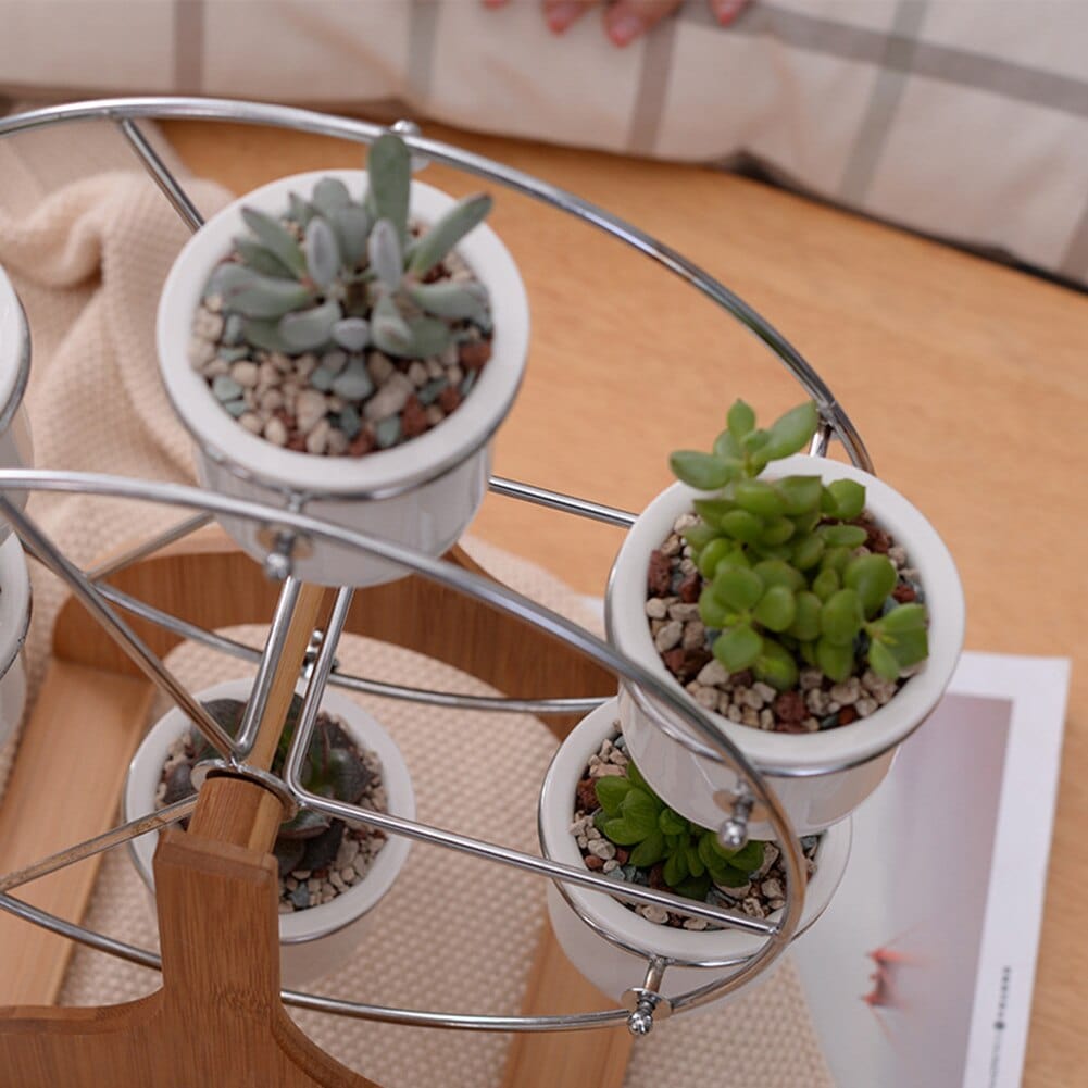 Pot de fleurs créatif en forme de roue