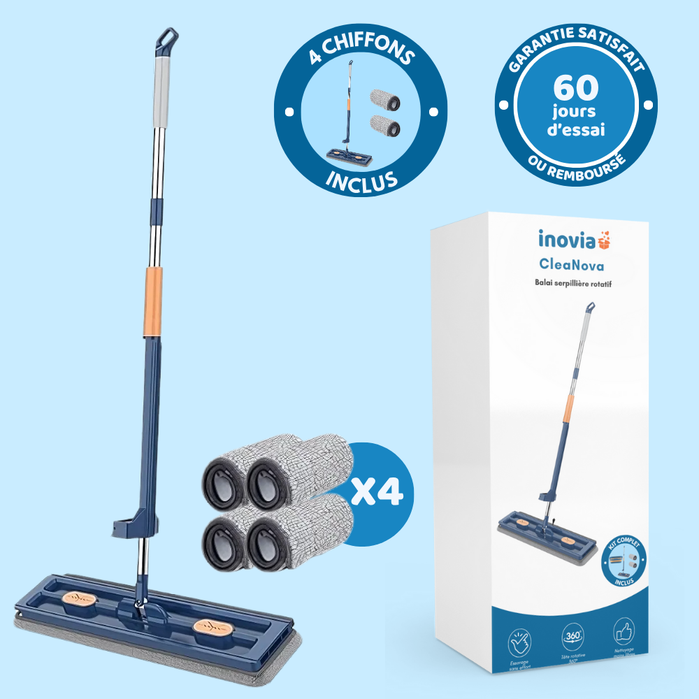 Cleanova | Balai serpillière rotatif avec technologie essorage intégré
