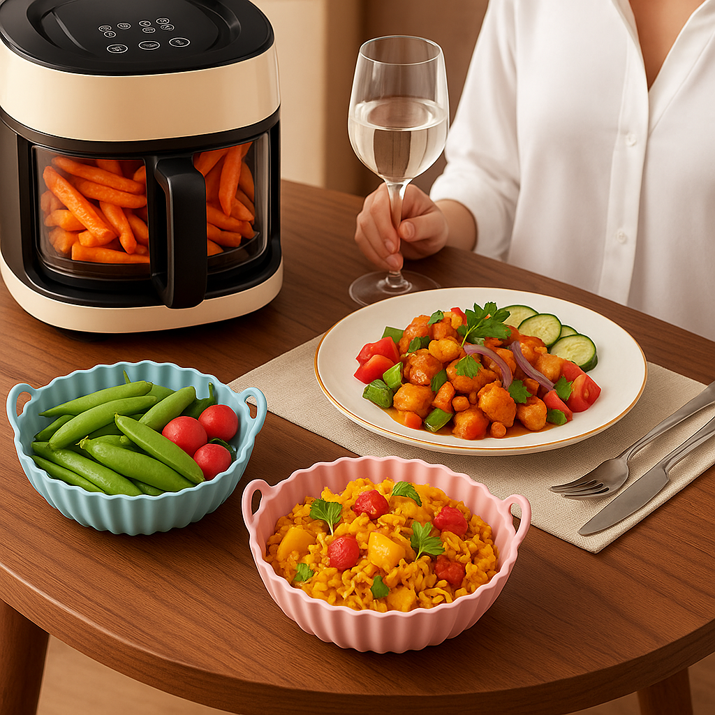 AirMoule - Lot de 2 moules silicone réutilisables pour Airfryer