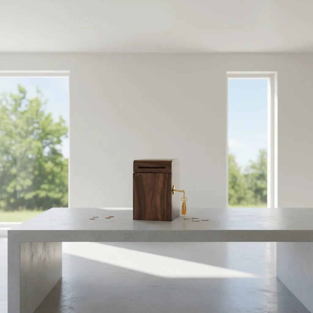 Tirelire en Bois Brut