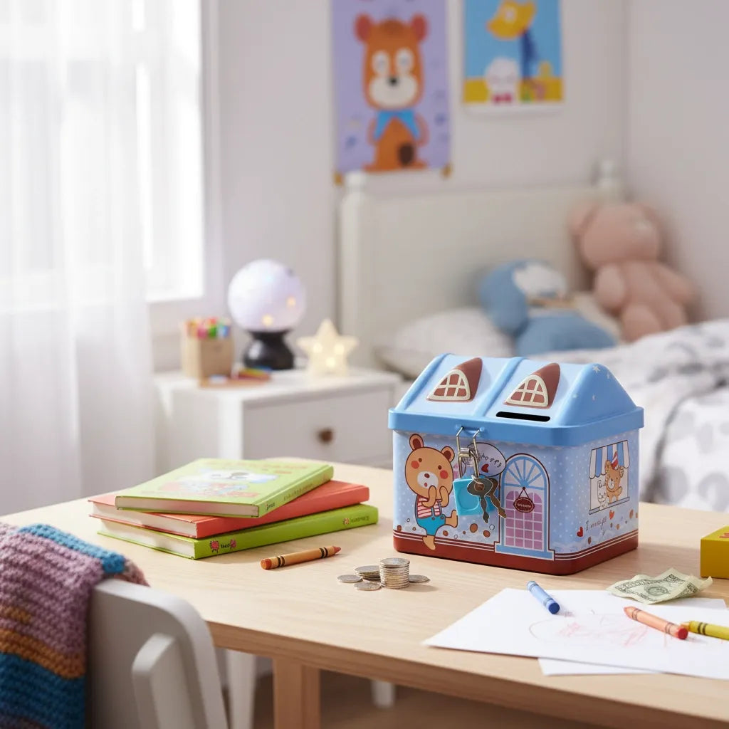 Tirelire Boite en Fer Enfant