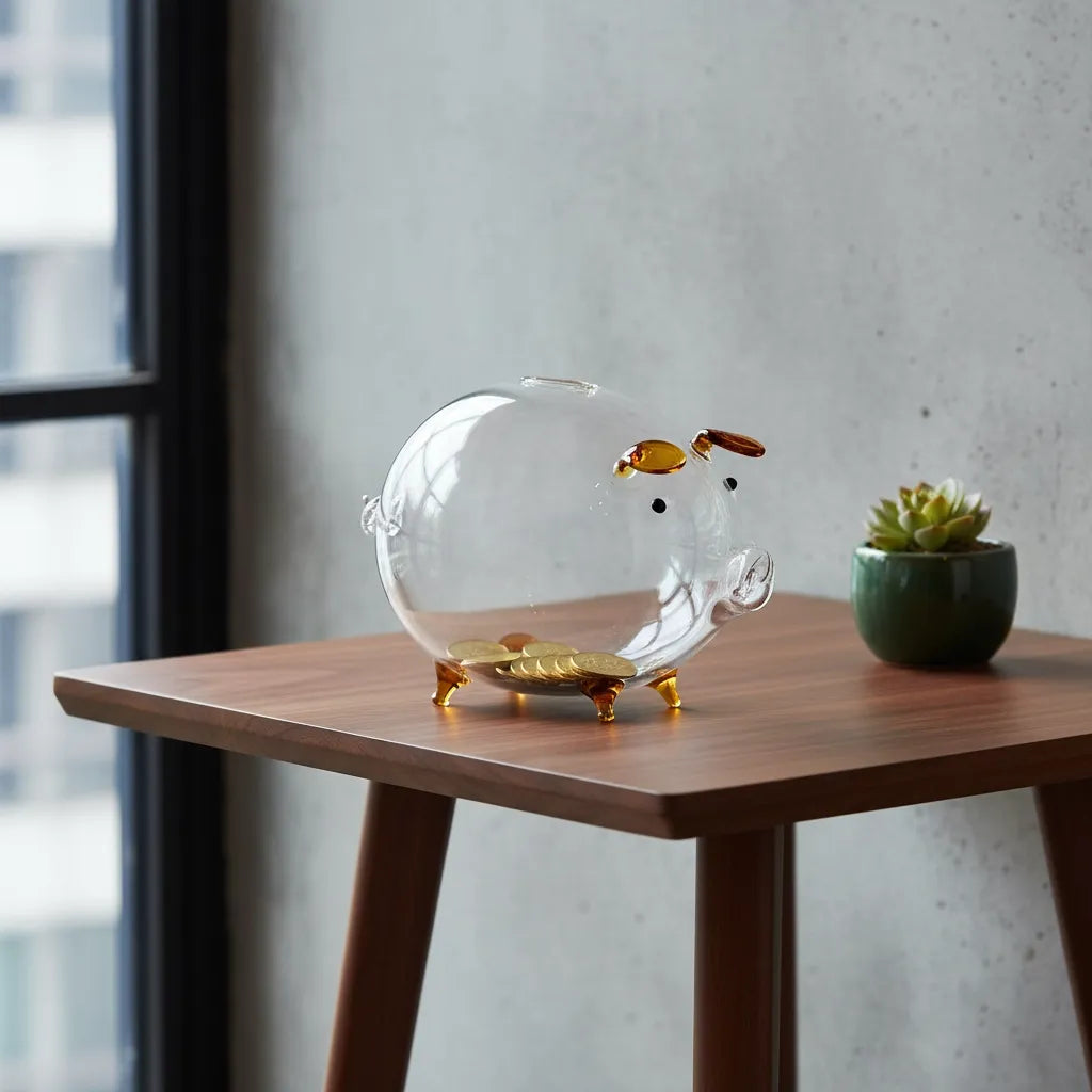 Tirelire Cochon en Verre