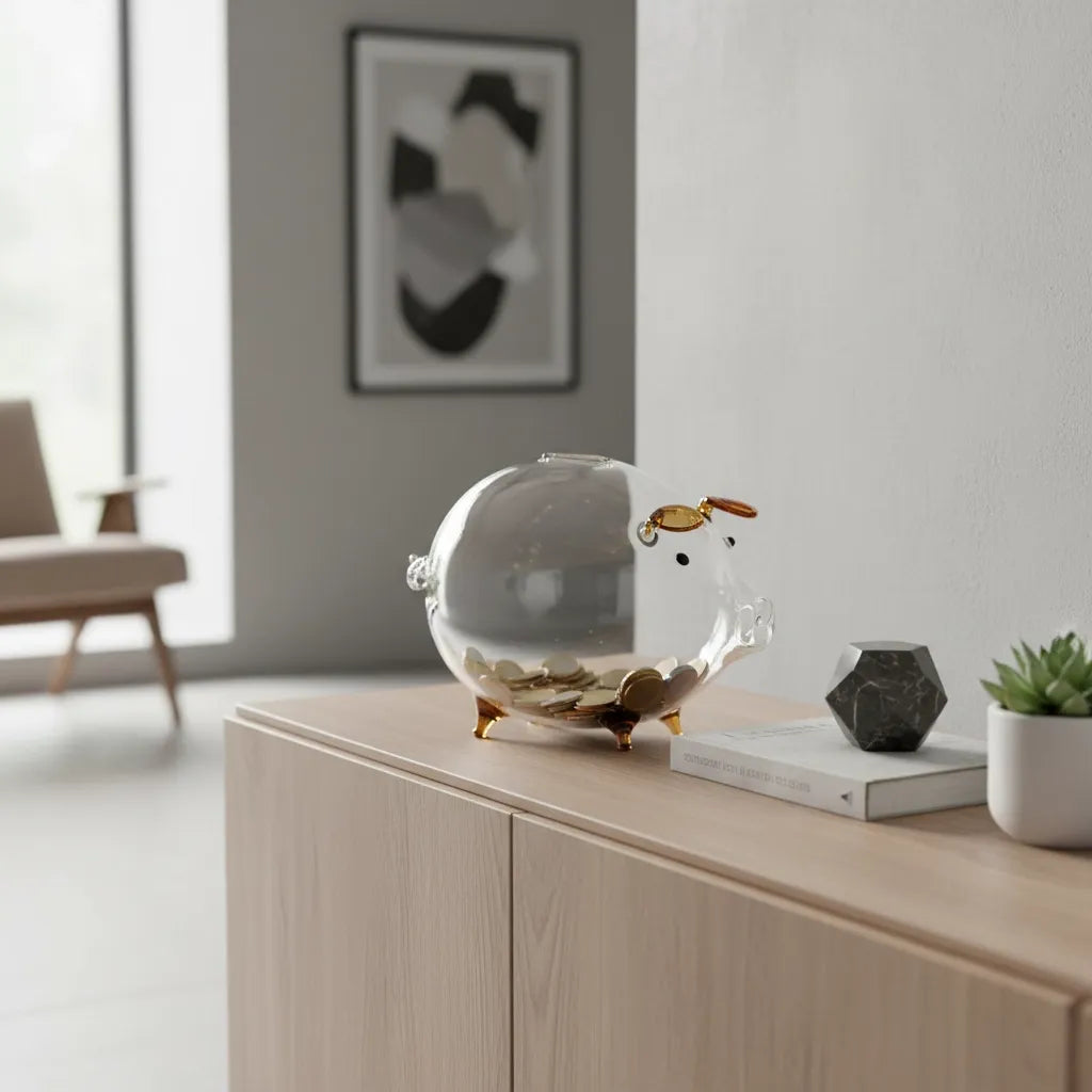 Tirelire Cochon en Verre